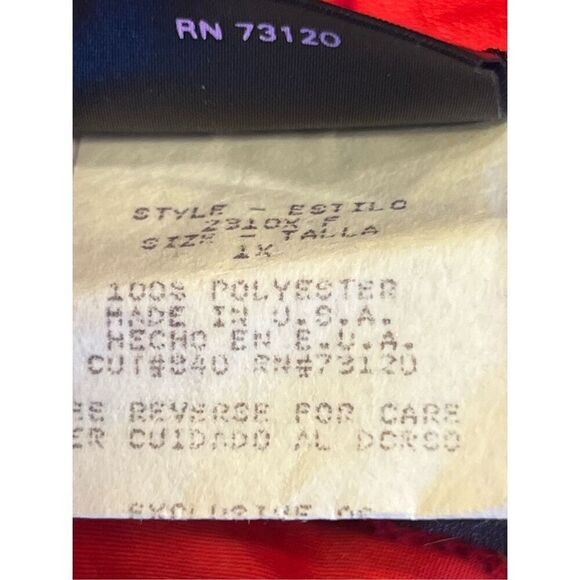 Fredericks of Hollywood vintage Women's 1xl red Chemise black Lace Slip Nighty - Picture 8 of 8